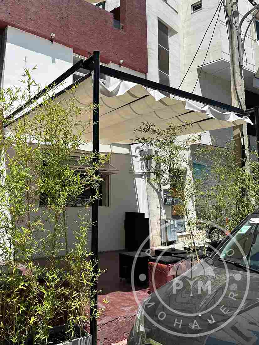 سایبان پانوراما شیراز - سقف متحرک مدرن سایبان پانوراما مدرن در فضای باز کافه در شیراز